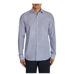 Jack Victor Mens Navy Blue Striped Cotton Button Up Dress Shirt Sz 2XL New